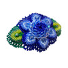 Raised Beaded Dark Blue Barrette