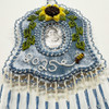 Beaded Sunflower Picture Frame Blue