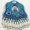 Beaded Floral Picture Frame - Blue Velvet