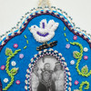Beaded Floral Picture Frame - Blue Velvet