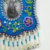 Beaded Floral Picture Frame - Blue Velvet