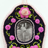 Tuscarora Beaded Pink Floral Frame - Grey Velvet