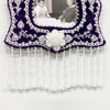 Beaded Floral Picture Frame - Deep Purple Velvet