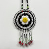 Beaded Strawberry Floral Medallion - Black Velvet 1