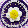 Beaded Strawberry Floral Medallion - Purple Velvet