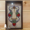 Beaded Strawberry Clan Mother in Walnut Shadow Box