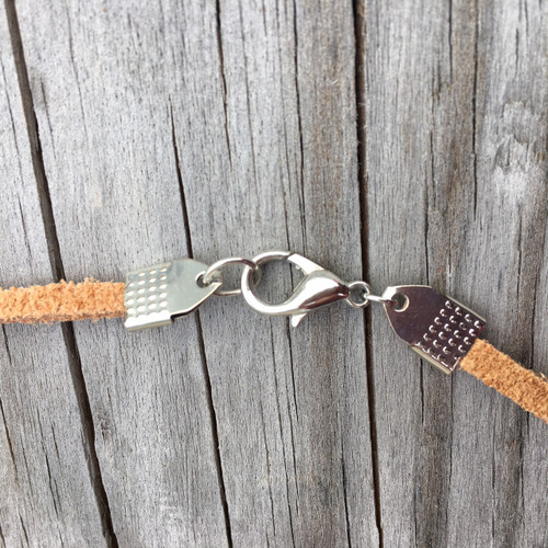 Wooden Abalone Feather Pendant