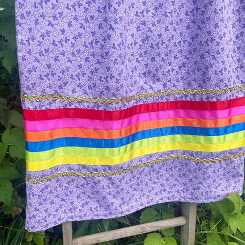 Purple Floral Ribbon Skirt SM/LG
