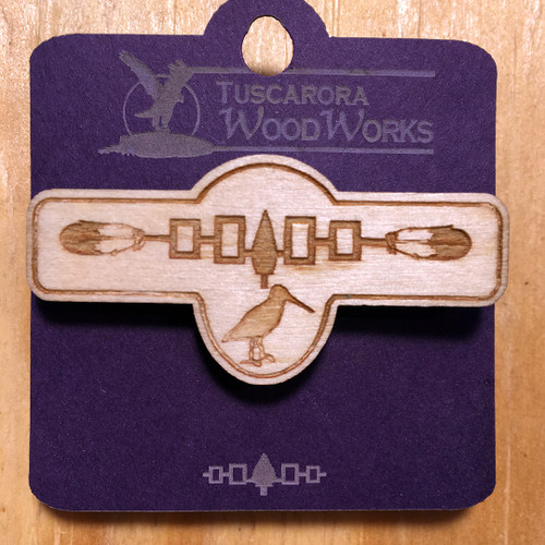 Wooden Clan Pin with Hiawatha Belt