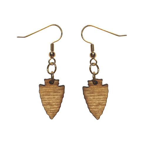 Wooden Arrowhead Earrings