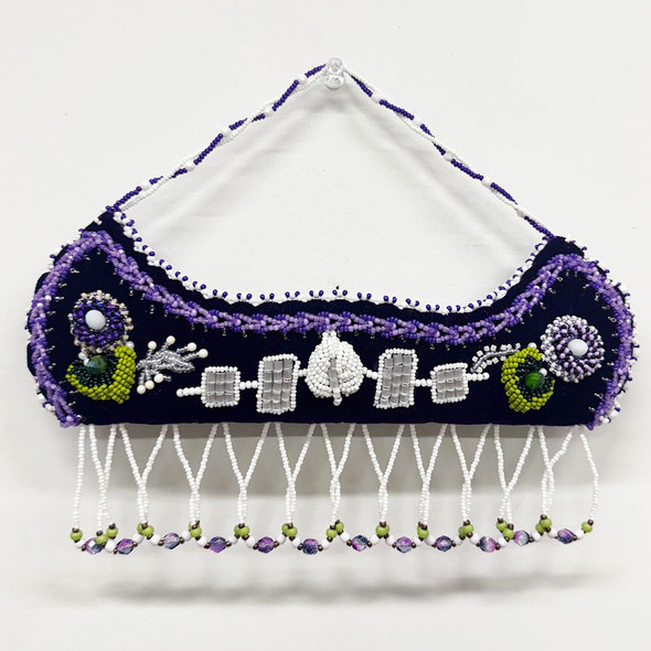 Large Beaded Canoe - Dark Purple Velvet