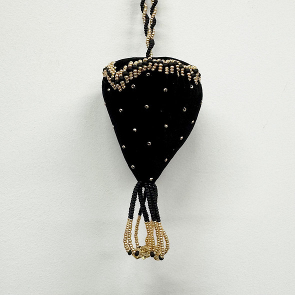 Black Velvet Beaded Strawberry - Gold