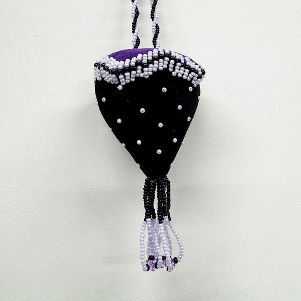 Black Velvet Beaded Strawberry - Lavender