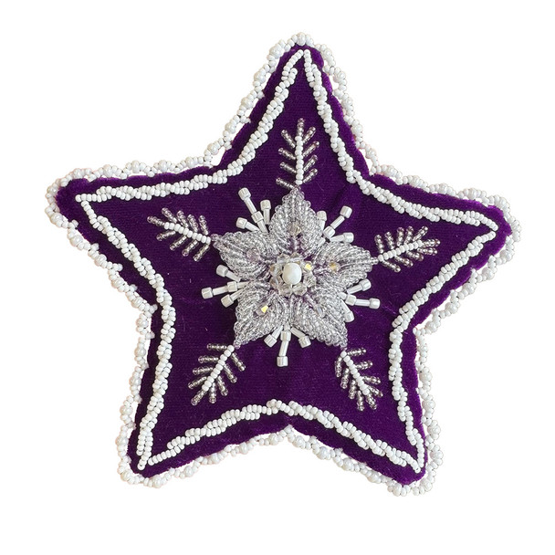 5" Beaded Star Tree Topper - Purple 2