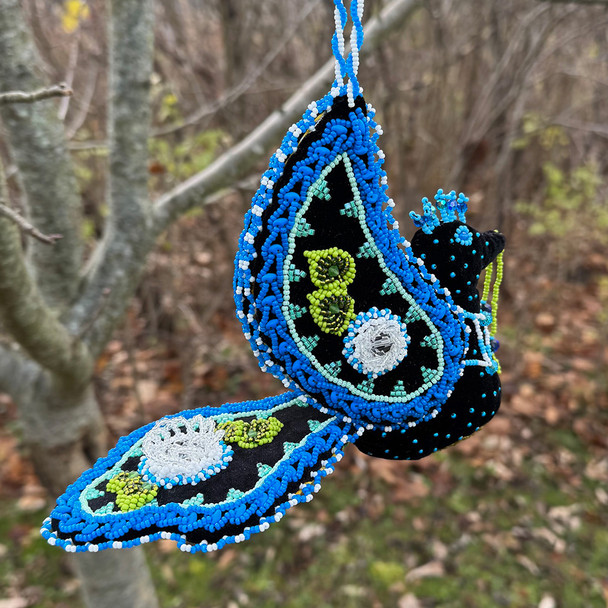 Tuscarora Beaded Bird - Black Velvet