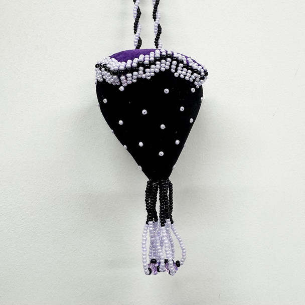 Black Velvet Beaded Strawberry - Lavender