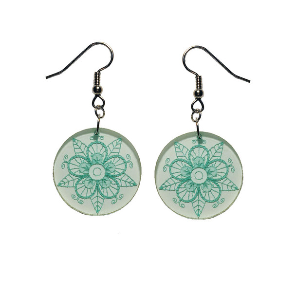 Acrylic Tuscarora Flower Earrings