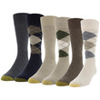 GOLDTOE® Men's Short Crew Socks (Cream / Brown / Grey)