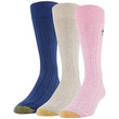 GOLDTOE® Men's Hampton Crew Socks (Blue / Cream / Pink)