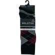 GOLDTOE Edition Mens Dress Argyle Crew Socks Assorted, 3 Pack (Black / Black & Grey / Charcoal)