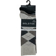 GOLDTOE Edition Mens Dress Argyle Crew Socks Assorted, 3 Pack (Black / Forest / Khaki Heather)