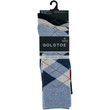 GOLDTOE Edition Mens Dress Argyle Crew Socks Assorted, 3 Pack (Chambray / Midnight / Oatmeal)