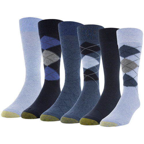 Men's Campbell Crew Socks, 6 Pairs (Chambrey/Midnight/Denim)