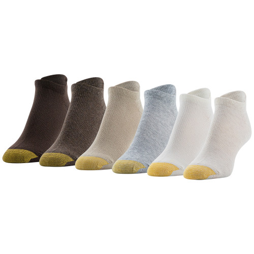 GOLDTOE Edition Womens Texture Tab Liner Socks, 6 Pairs (Oatmeal)