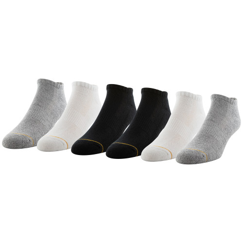 GOLDTOE Signature Collection Men's Modern Essential No Show Socks (Grey / White / Black)
