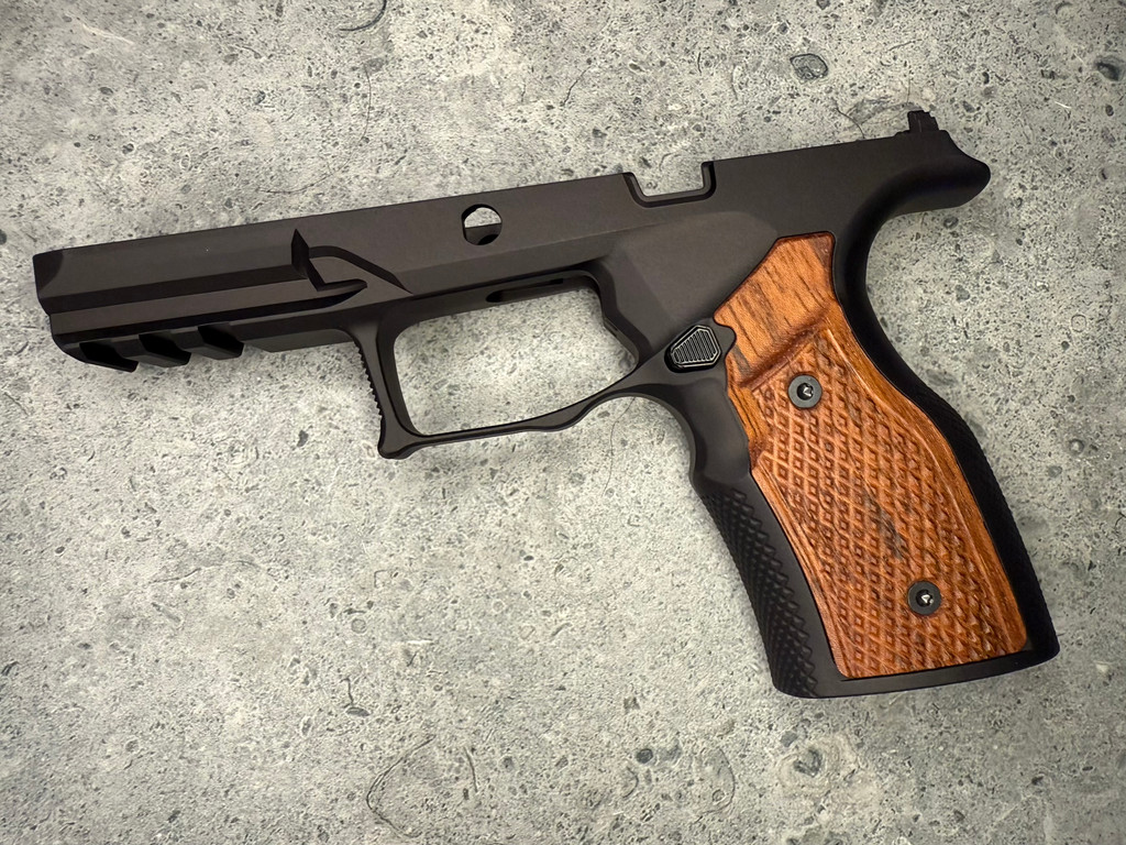 SBGM30. Sharps Bros grip module for the Taurus GX4 - Black with Cherry Wood Grips