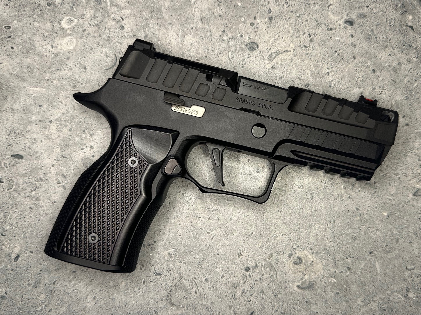 SBGM09-BLK. Sharps Bros grip module for the P320 - Blacked out