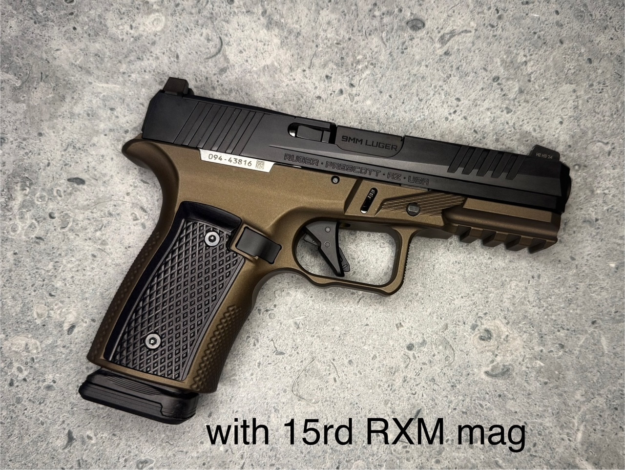 SBGM27. Sharps Bros grip module for the Ruger RXM - Bronze/Black