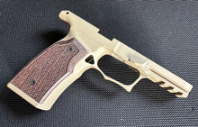 SBGM06-G2. Sharps Bros grip module for the P365 XMacro - FDE with Wenge Wood grips