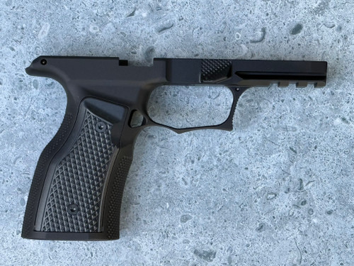 SBGM05-G3-BLK. Sharps Bros grip module for the P365 XMacro - blacked out aluminum