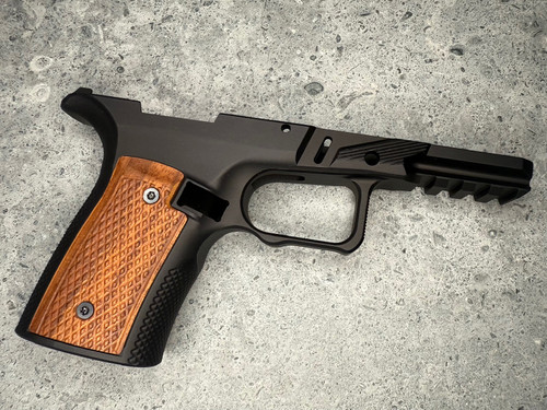 SBGM25. Sharps Bros grip module for the Ruger RXM - Black with Cherry Wood Grips