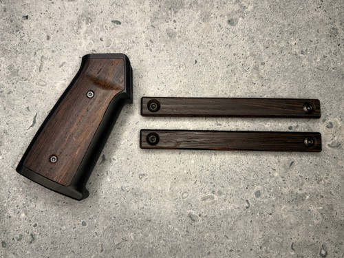 Aluminum/Wood AR Grip & MLOK Handguard Panels - Wenge Wood