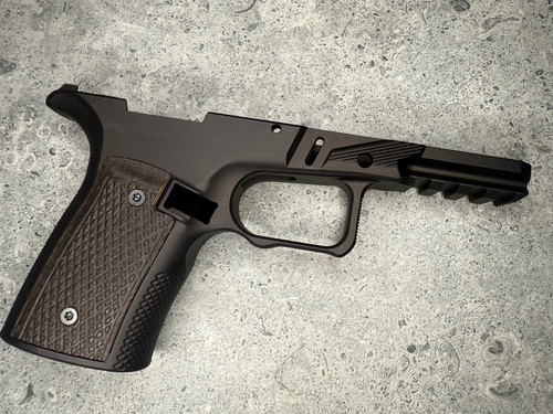 SBGM25-W. Sharps Bros grip module for the Ruger RXM - Black with Wenge Wood Grips