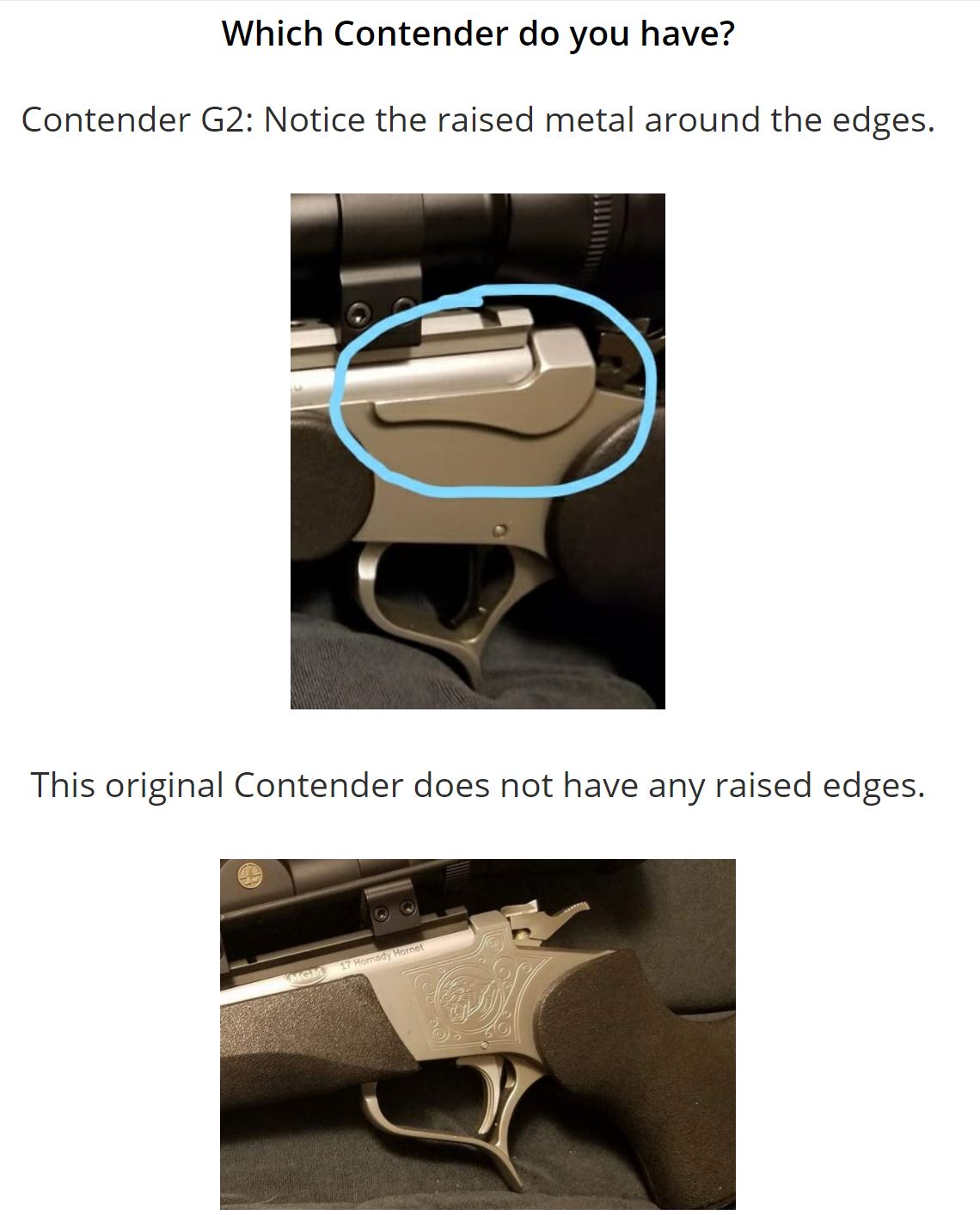T/C Original Contender (or SSK-50) Grip with -1913 Picatinny
