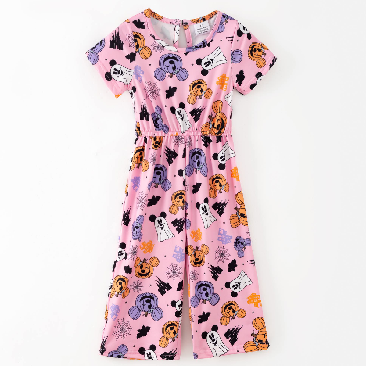 Pink Pumpkin Pals Wide-Leg Jumpsuit