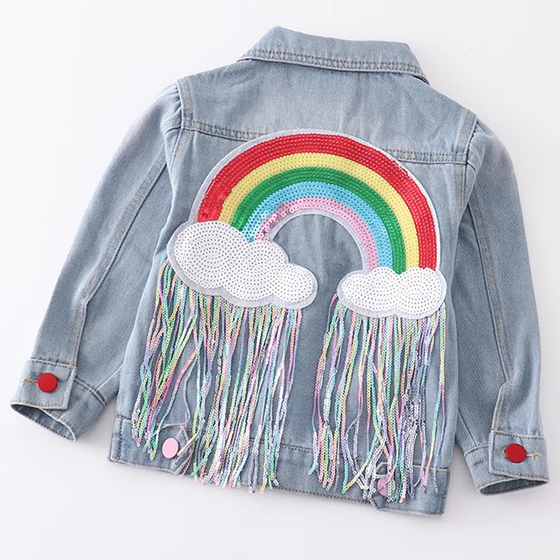Rainbow Showers Denim Jacket | Size 5T