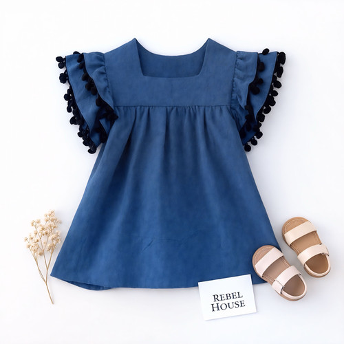Midnight Pom Dress