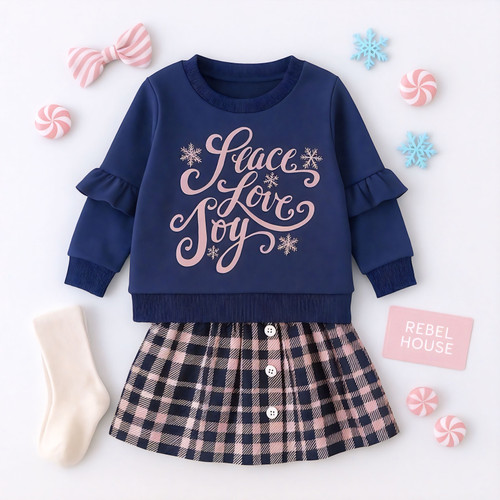 Peace & Plaid Set