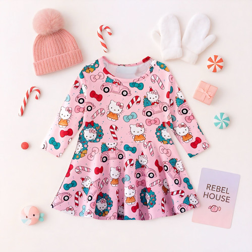 MTO • Candy Cane Kitty Dress