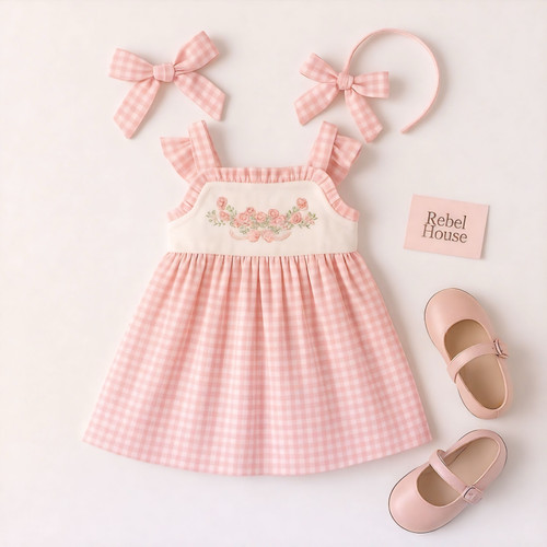 Blossom Bow Gingham Dress