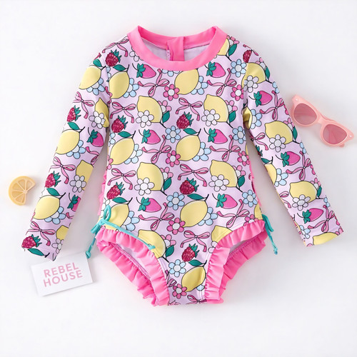 Raspberry Lemonade Ruffle One-Piece
