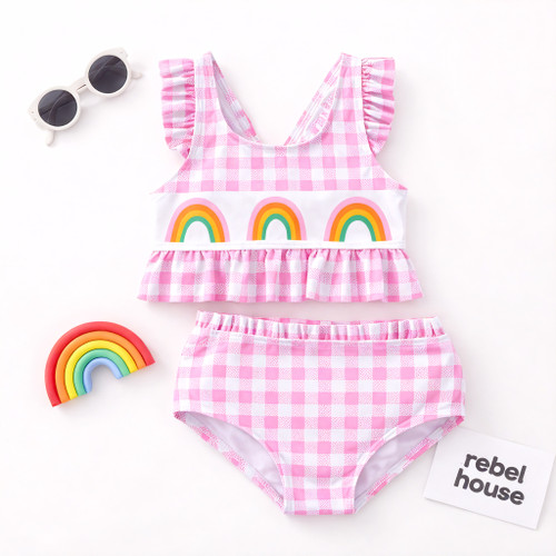 Rainbow Rebel Gingham Two-Piece