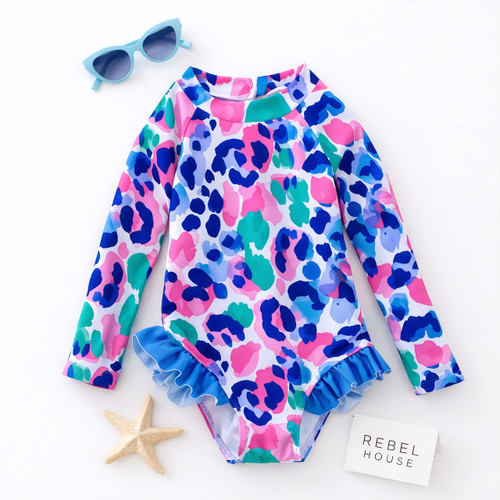Electric Leopard Ruffle Swimsuit