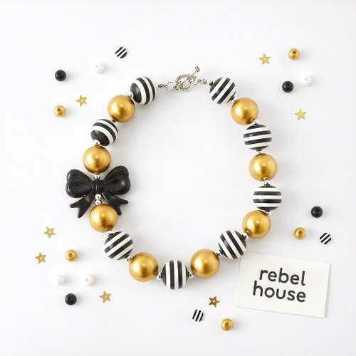 Gilded Bow Bubblegum Necklace