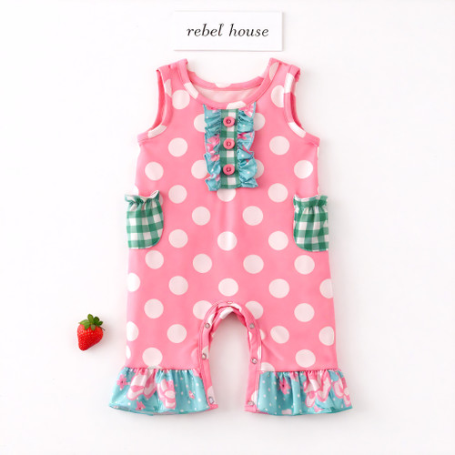 Pink Polka Romper