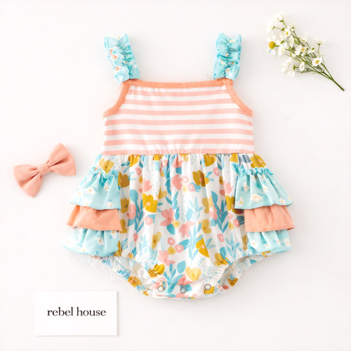 Petal Stripe Romper